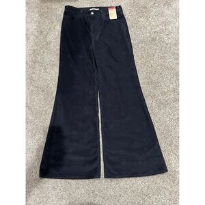 Levis Ribcage Bell Corduroy Pants Black Super High Rise Flare 31x32 A75030005